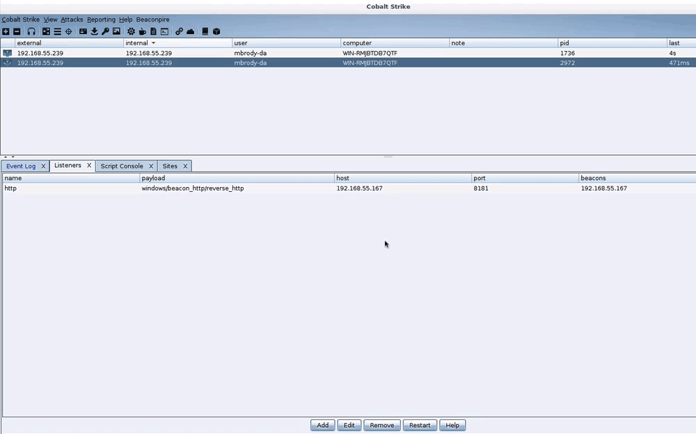 Empire to Beacon session passing demo